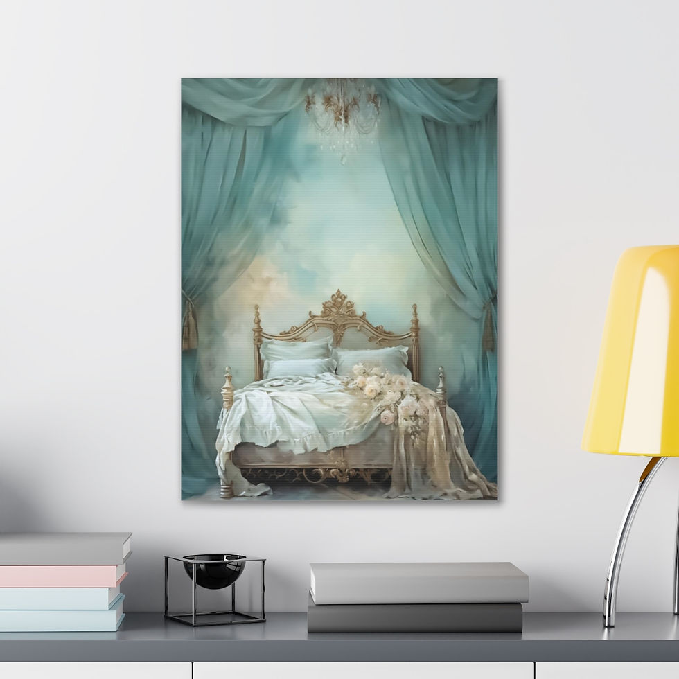 Thumbnail: Shabby French Country Boudoir Canvas Art Pastel Watercolor Bedroom Decor 