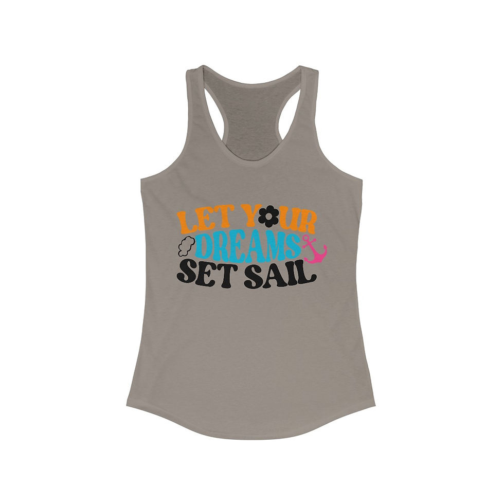 Thumbnail: Artistic Beachy Tank Top Let Your Dreams Set Sail Retro Summer Apparel Fun Gift