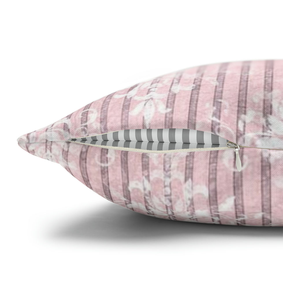 Thumbnail: Pink Throw Pillow Cover Vintage Style Distressed Damask Artistic Decor