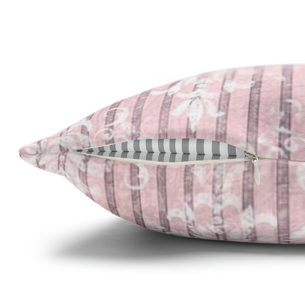 Thumbnail: Pink Throw Pillow Cover Vintage Style Distressed Damask Artistic Decor