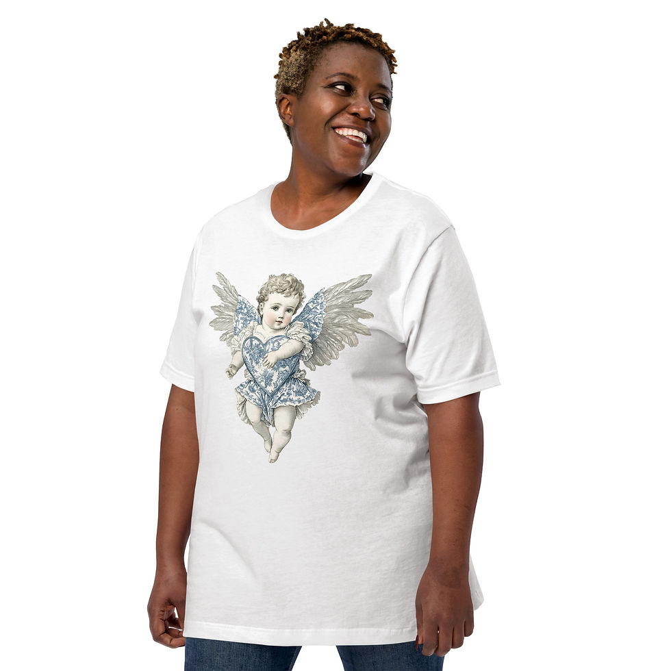 Thumbnail: Shabby Chic Cherub T-Shirt, French Victorian Angel Wearable Art, Artistic Gift