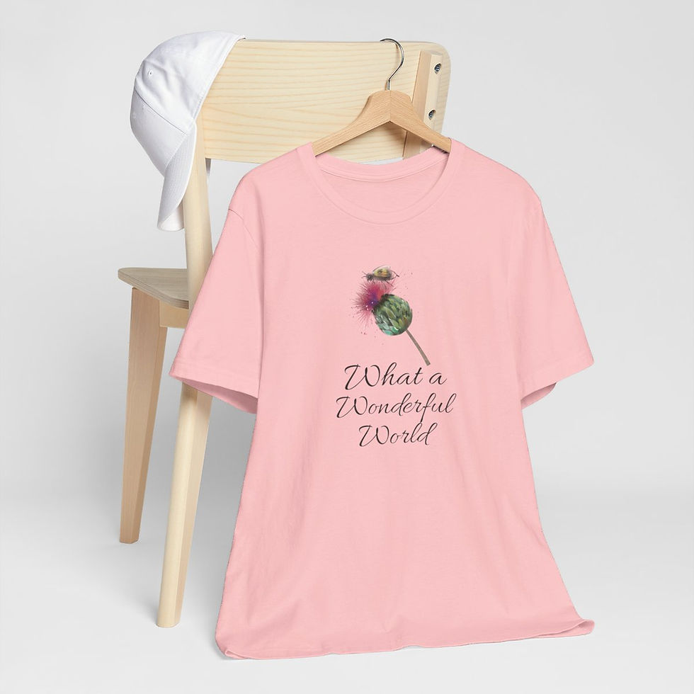 Thumbnail: Uplifting T-Shirt What a Wonderful World Tee Bumble bee & Flower Artistic Gifts