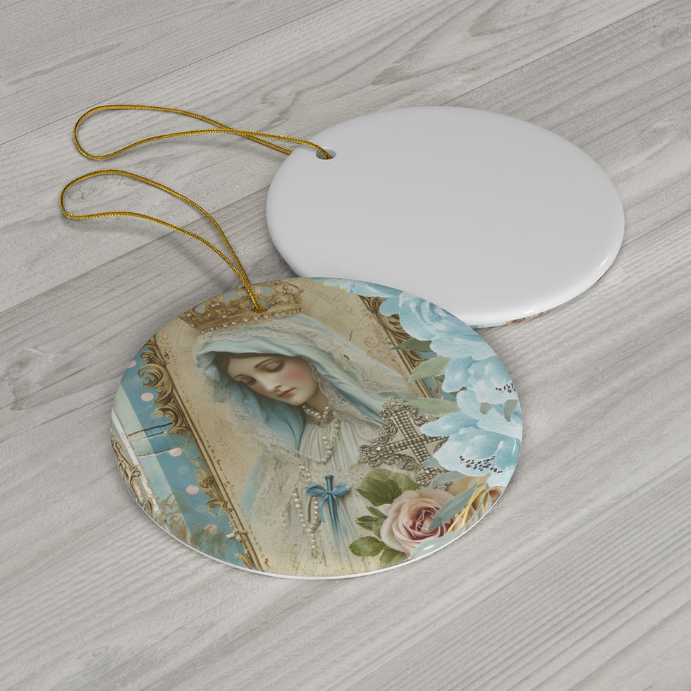 Thumbnail: Christmas Ornament Virgin Mary Shabby French Madonna Catholic Decor Chic Gifts 