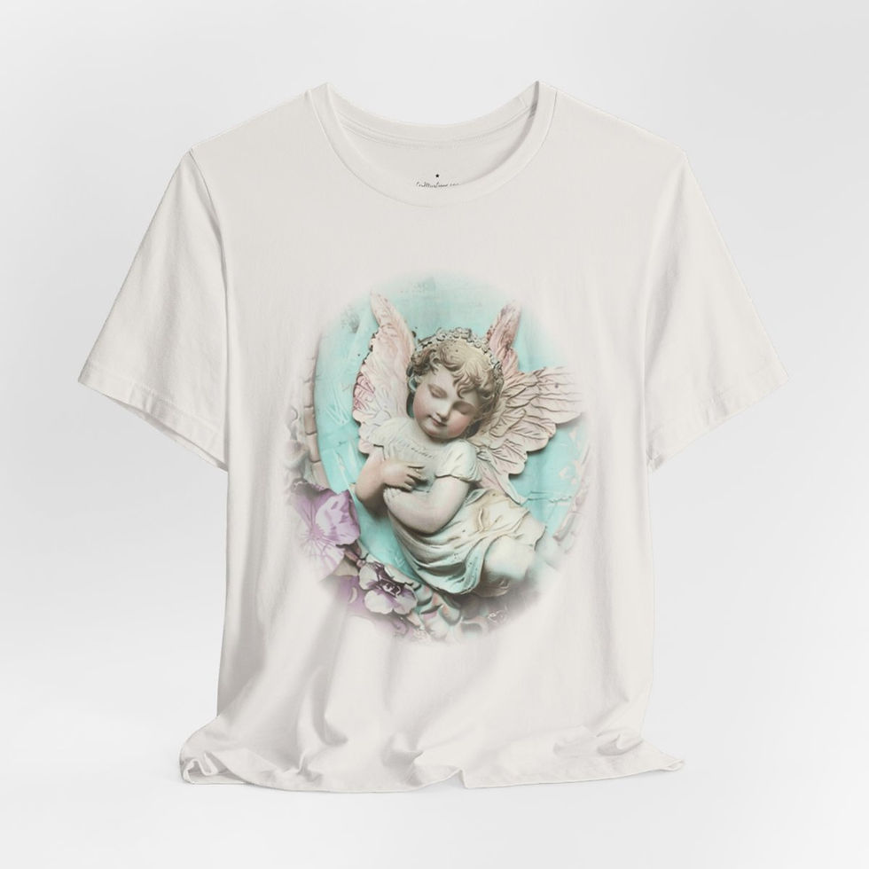 Thumbnail: Pastel French Shabby T-Shirt Vintage Cherub Angel Apparel Chic Artistic Gifts