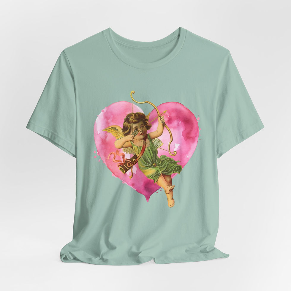 Thumbnail: Vintage Cupid Art T-Shirt Artistic Gift Shabby Cherub Love Valentine's Day Tee