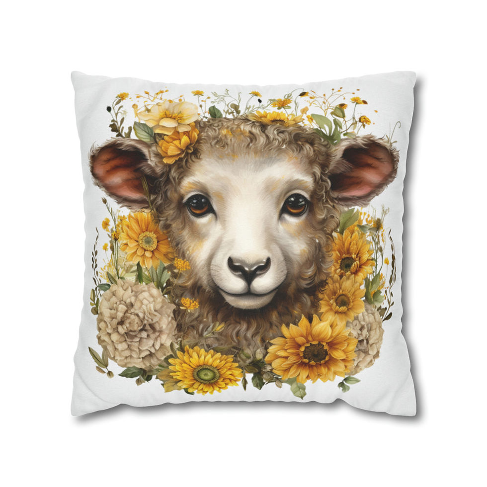 Thumbnail: Fall Decor Country Farmhouse Throw Pillow cover Shabby Lamb Autumn Decor
