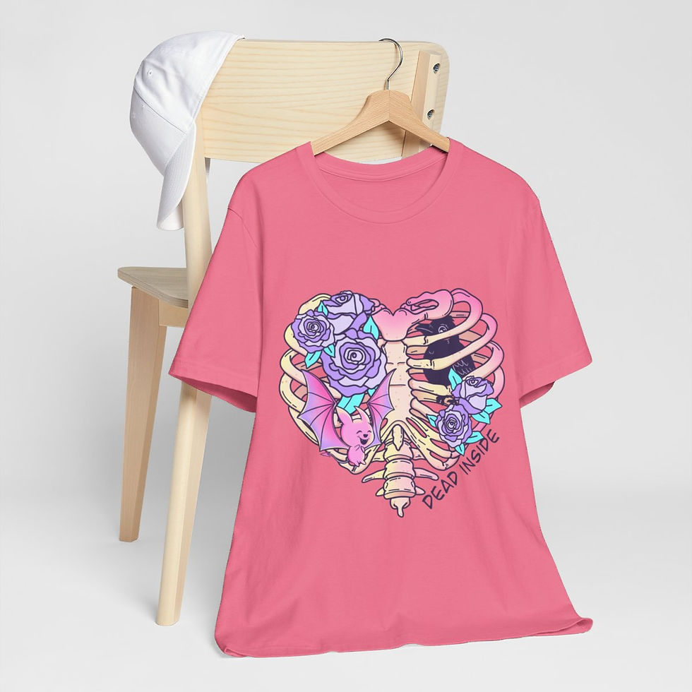 Thumbnail: Funny Skeleton Heart T-Shirt Dead Inside Sarcastic Art Tee Expressive Gifts