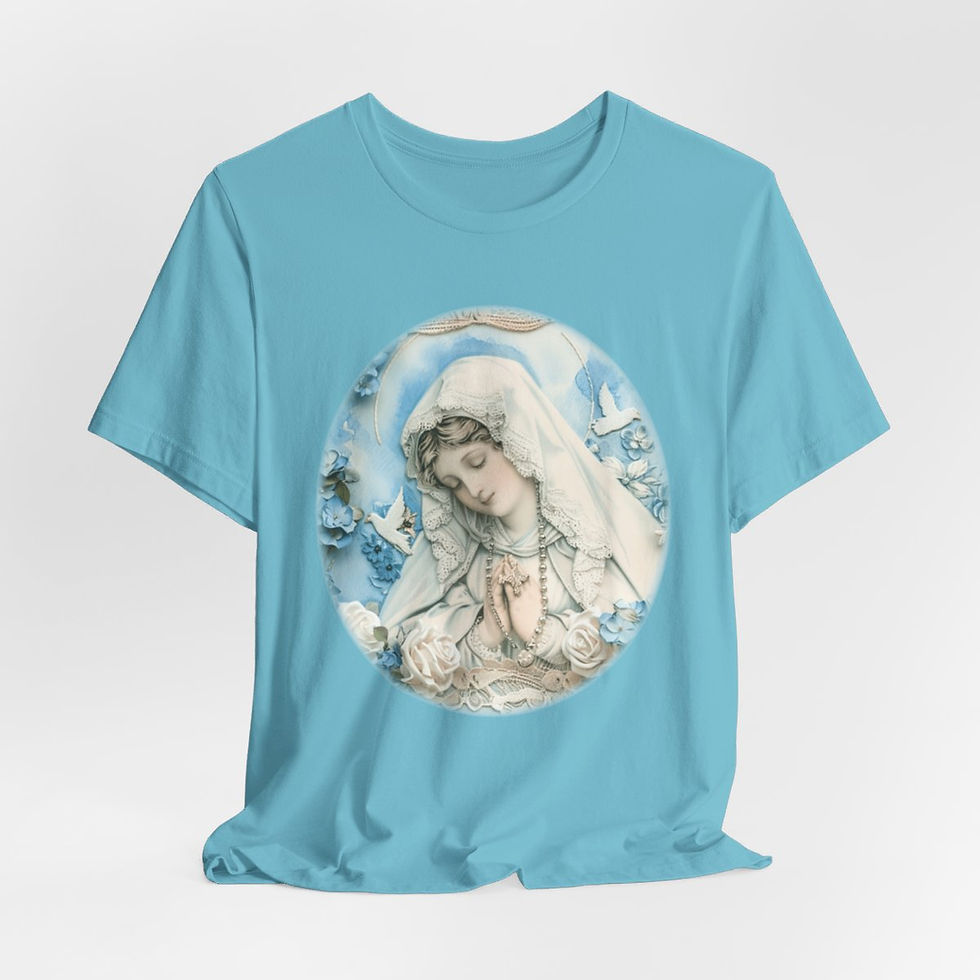 Thumbnail: Shabby Virgin Mary T-Shirt Religious Wearable Art Tee Artistic Catholic Gifts