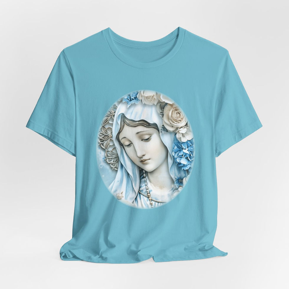 Thumbnail: Shabby Virgin Mary T-Shirt Religious Wearable Art Tee Artistic Catholic Gifts