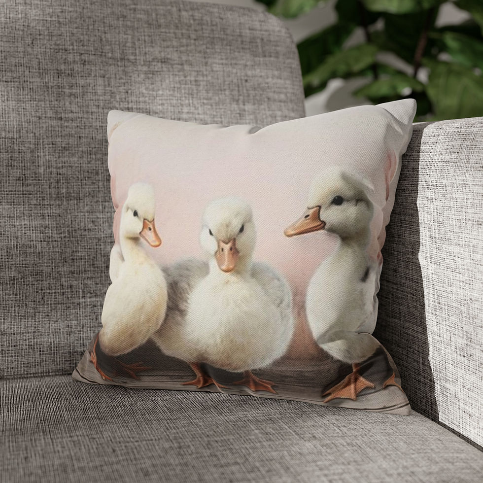 Thumbnail: Shabby Farmhouse French Country Home Decor Throw Pillow cover Ducks Ducklings