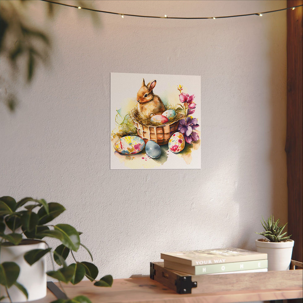 Thumbnail: French Country Spring Decor Rabbit Watercolor Art Print Shabby Cottage Farmhouse