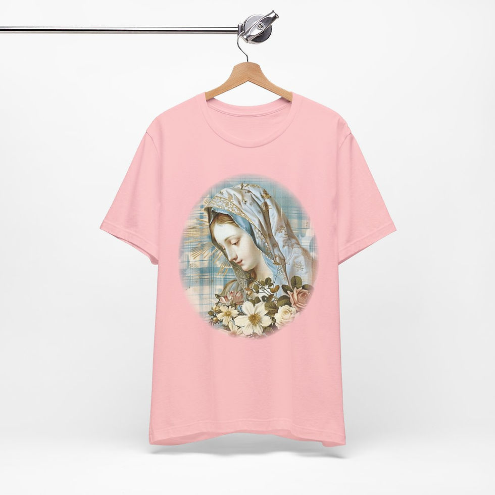 Thumbnail: Virgin Mary T-Shirt Shabby French Madonna Ave Maria Art Tee Catholic Faith Gifts