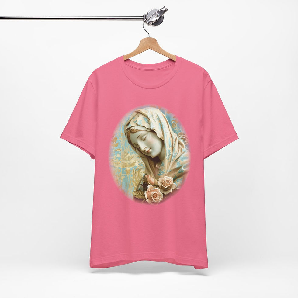 Thumbnail: Virgin Mary T-Shirt Shabby French Madonna Ave Maria Faith Art Tee Catholic Gifts