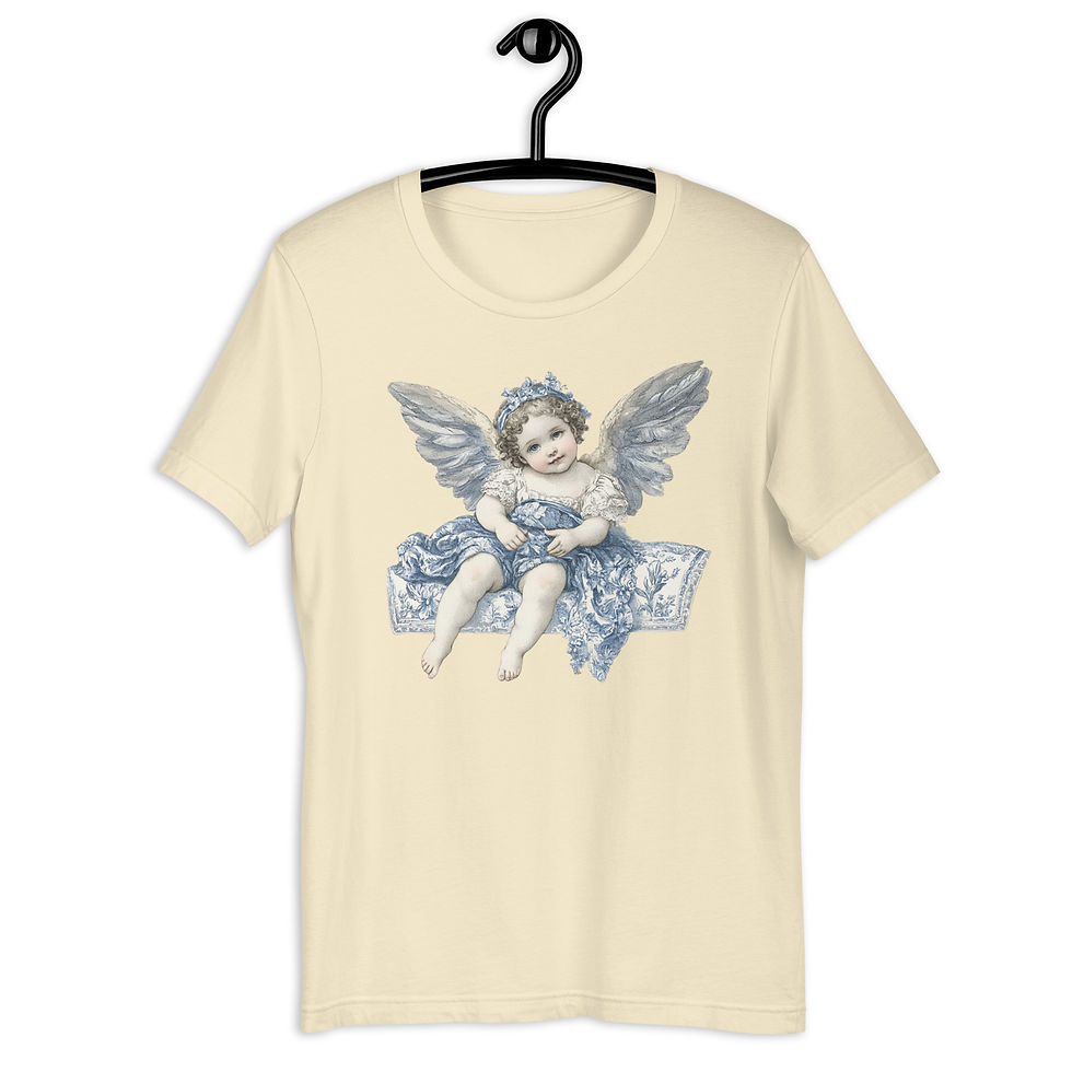 Thumbnail: Shabby Chic Cherub T-Shirt, French Victorian Angel Wearable Art, Artistic Gift 