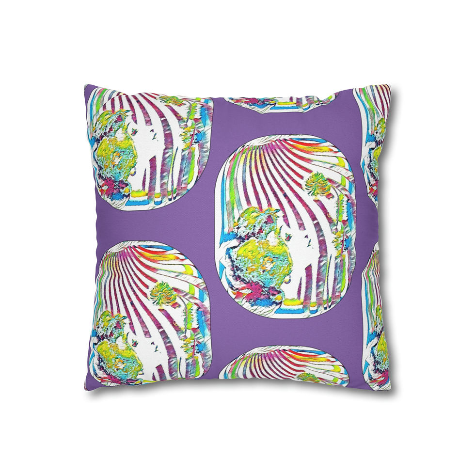 Thumbnail: Purple BOHO Throw Pillow Cover Trippy Hippie Colorful Artistic Pillow Case