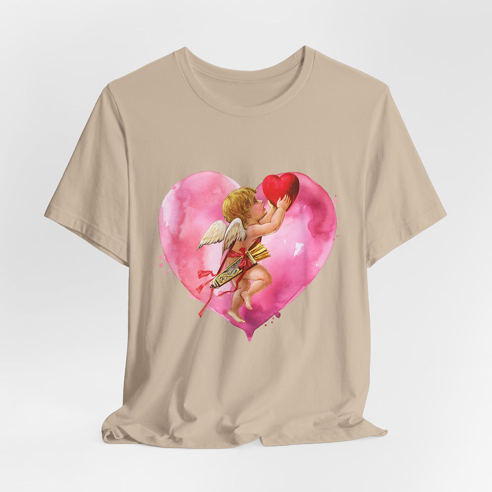 Thumbnail: Vintage Cupid Art T-Shirt Artistic Gift Shabby Cherub Love Valentine's Day Tee