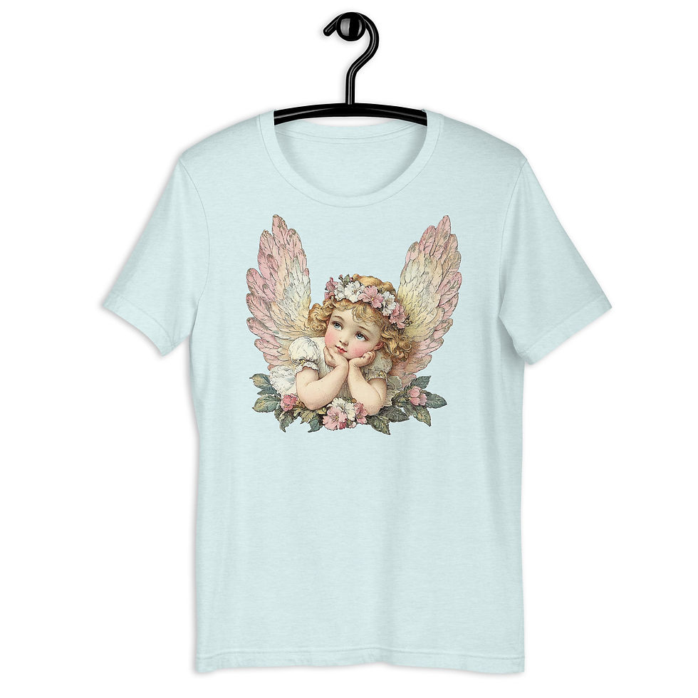 Thumbnail: Shabby Chic Cherub T-Shirt Artistic Pastel Victorian Angel Wearable Art Gift