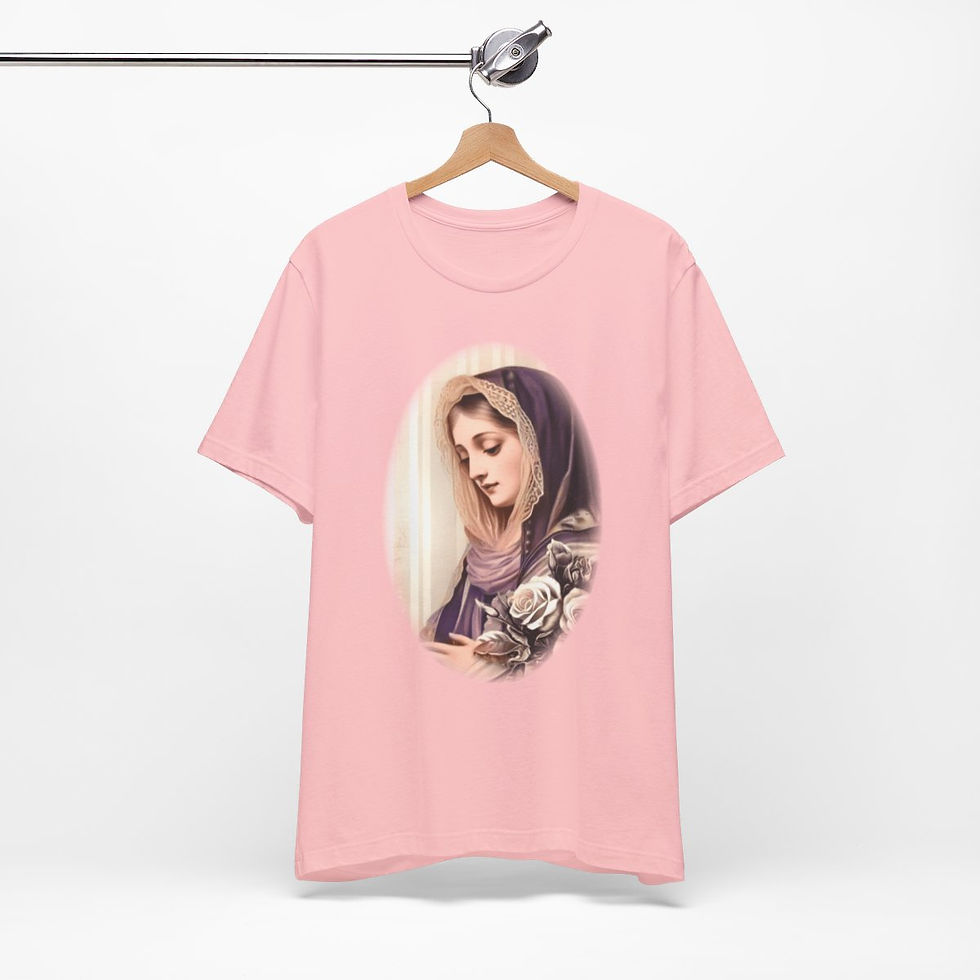 Thumbnail: Virgin Mary T-Shirt Shabby French Ave Maria Faith Art Tee Catholic Gifts