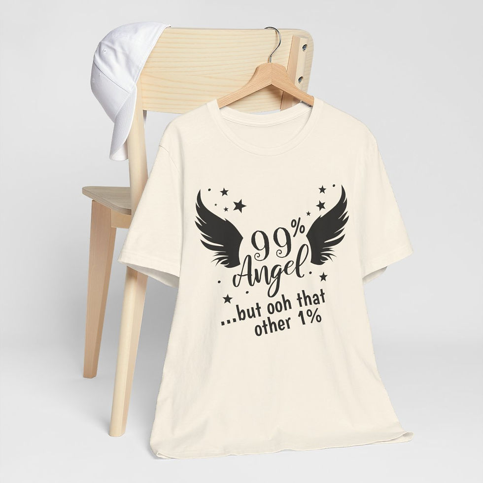 Thumbnail: Sarcastic T-Shirt 99% Angel but Oh that Other 1% Retro Expressive Apparel Gifts