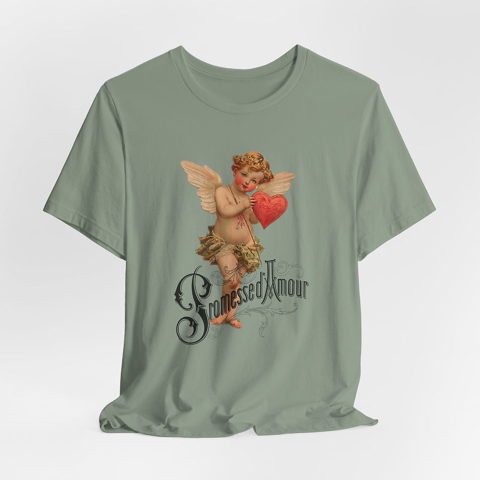 Thumbnail: Shabby French Cherub T-Shirt Cupid Promise of Love Artistic Gift Valentines Day 