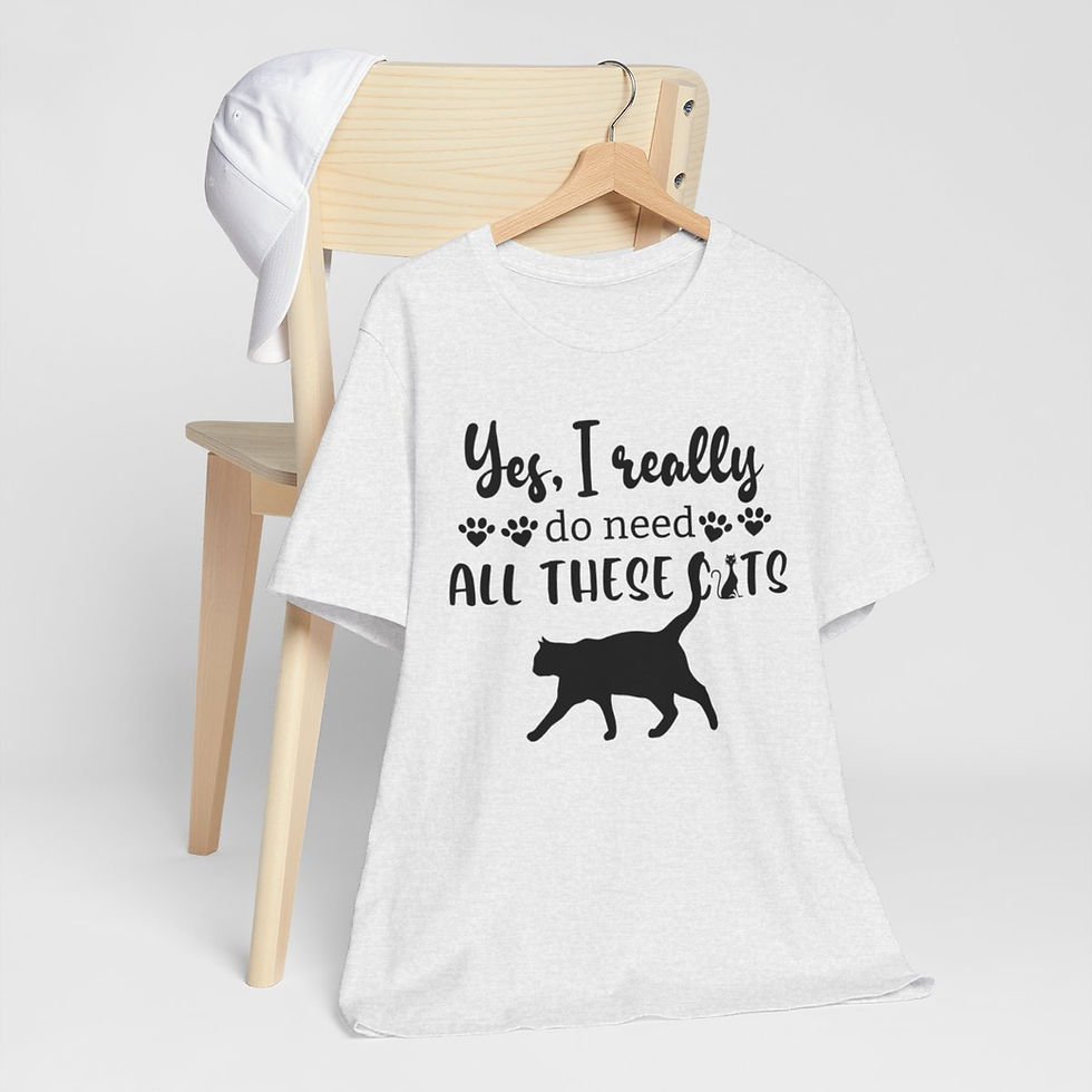 Thumbnail: Sarcastic Cat Lover T-Shirt I really Do Need All These Cats Expressive Fun Gifts