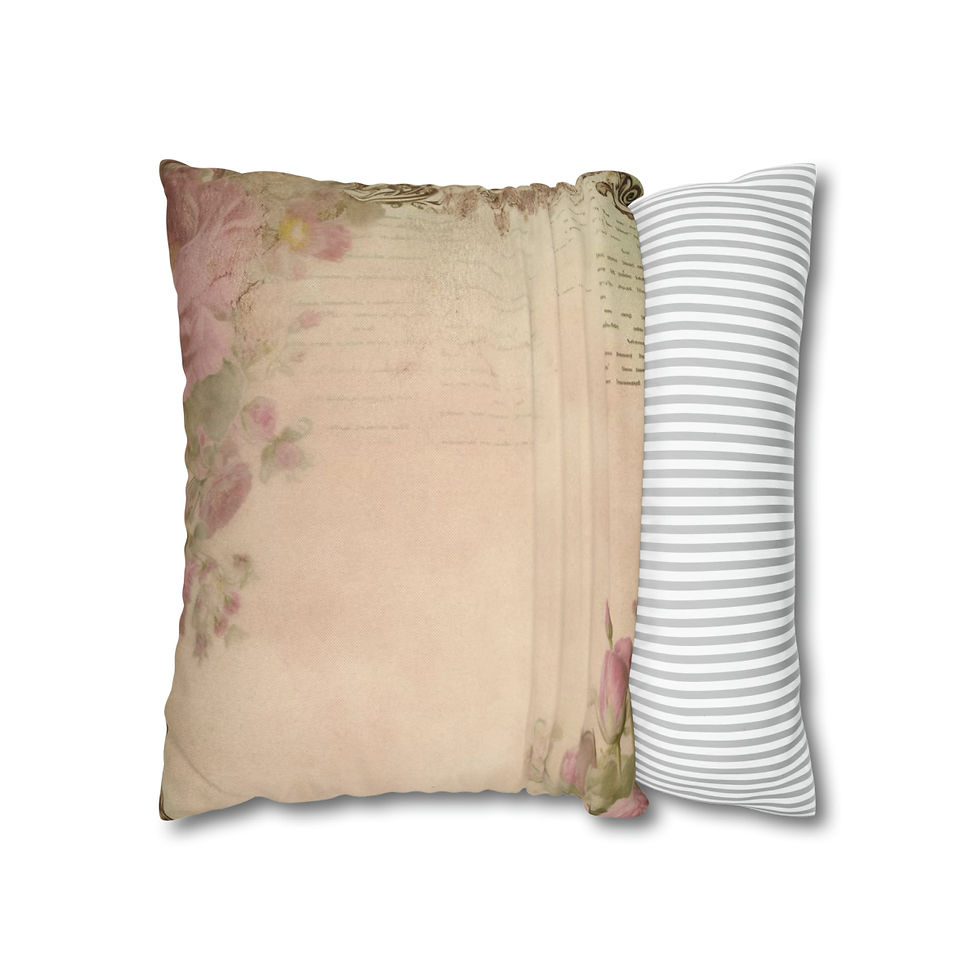 Thumbnail: Shabby French Country Home Decor Throw Pillow cover Vintage Pink Roses