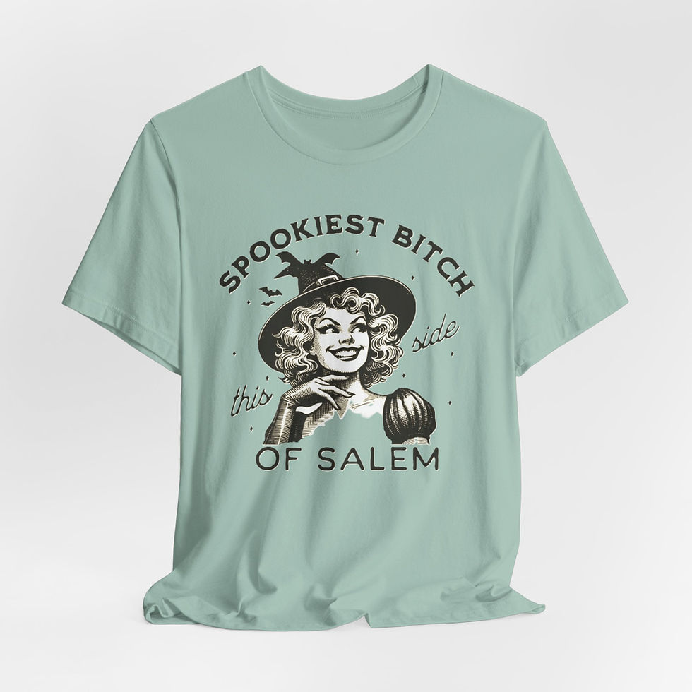 Thumbnail: Sarcastic T-Shirt Spookiest B*tch Funny Expressive Witchy Gift Retro Art Tee