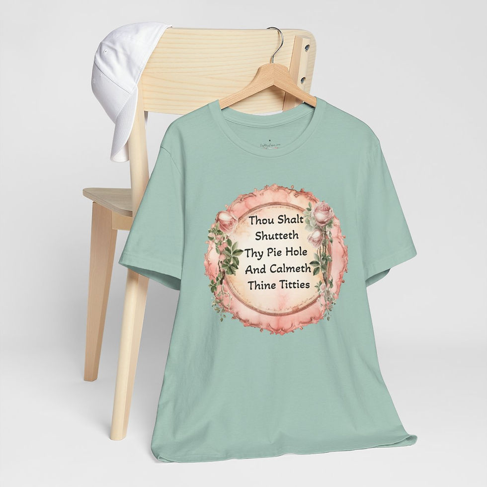 Thumbnail: Sarcastic T-Shirt Funny Gift Thou Shalt Shutteth Thy Pie Hole Trendy Apparel