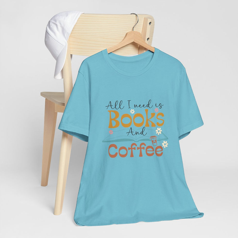 Thumbnail: Book Lover T-Shirt I Need Is Books And Coffee Expressive Apparel Thoughtful Gift