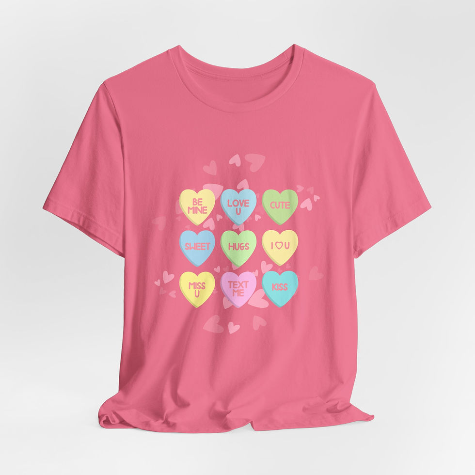 Thumbnail: Retro Valentine's Day T-Shirt Pastel Candy Hearts Artistic Gift Shabby Love Tee