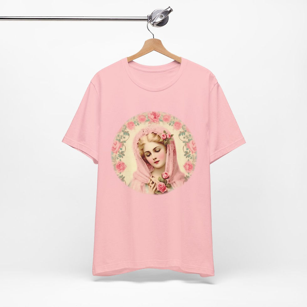 Thumbnail: Virgin Mary T-Shirt Shabby French Madonna Ave Maria Art Tee Catholic Faith Gifts