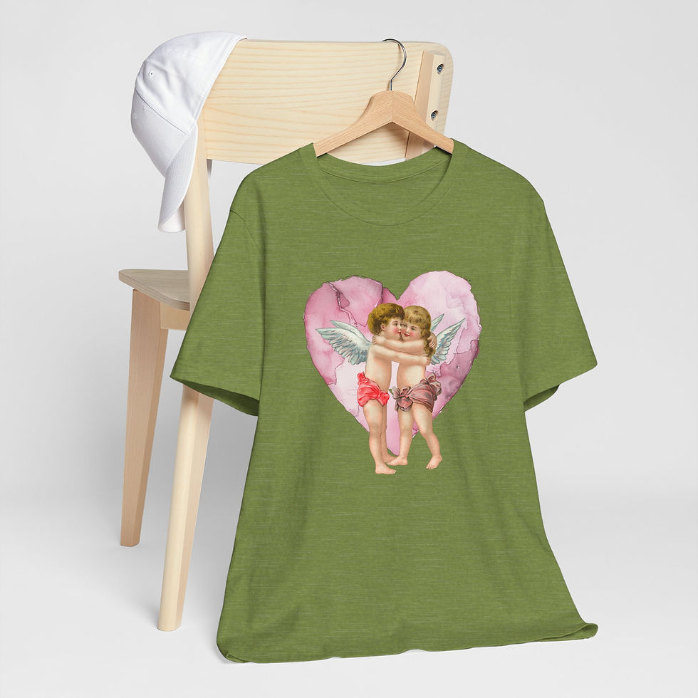 Thumbnail: Vintage Cherub T-Shirt Cupid Heart Artistic Gift Shabby Valentine's Day Tee