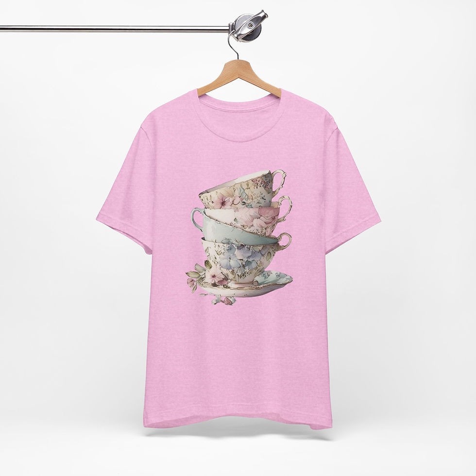 Thumbnail: Artistic T-Shirt Shabby Teacups Tea Lover Gift Victorian Statement Art Apparel