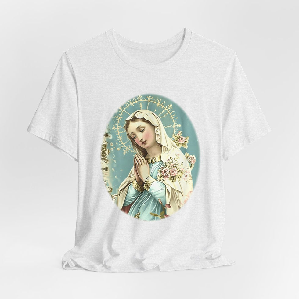 Thumbnail: Shabby Virgin Mary T-Shirt Religious Wearable Art Tee Artistic Catholic Gifts