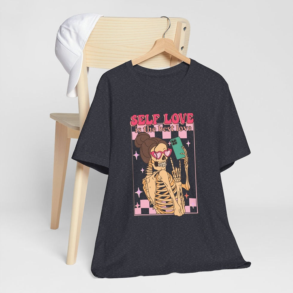 Thumbnail: Artistic T-Shirt Self Love is the Best Love Lady Skeleton Wearable Art Gifts