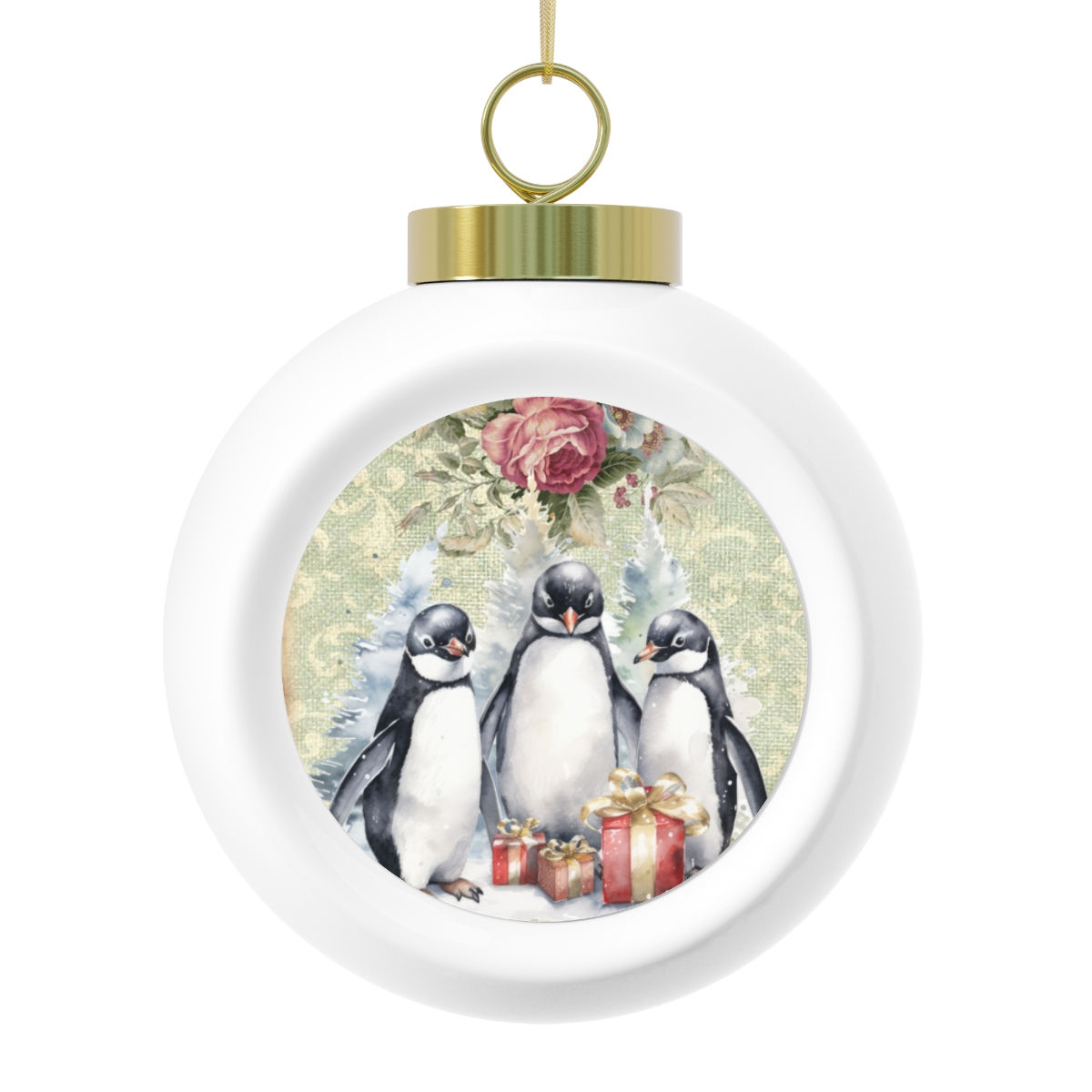 Artistic Christmas Ornament Penguin Art Ornament Shabby Christmas Decoration