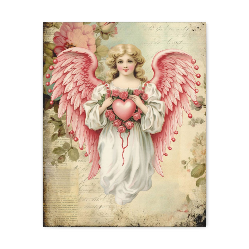 Thumbnail: Shabby Victorian Angel Art Canvas Artwork Vintage Angelic French Cottage Print