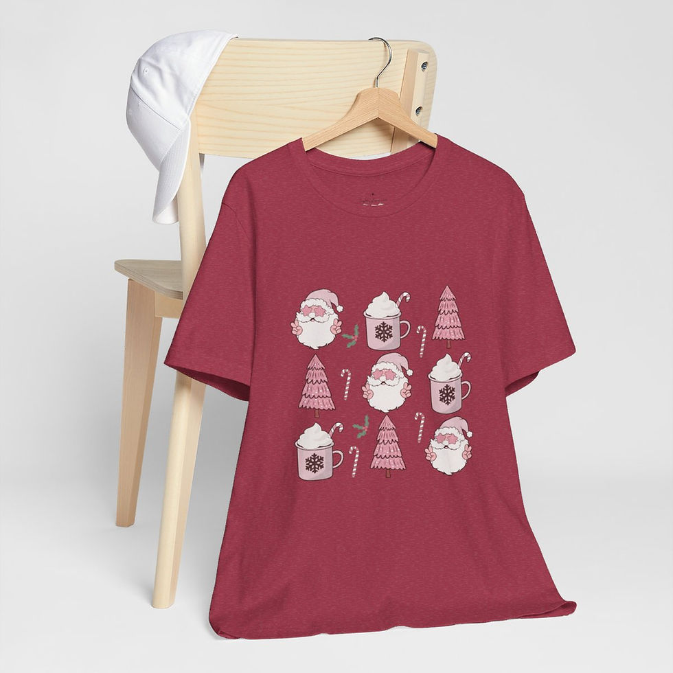 Thumbnail: Retro Santa T-Shirt Christmas Art Tee Holiday Hot Cocoa Apparel & Gifts