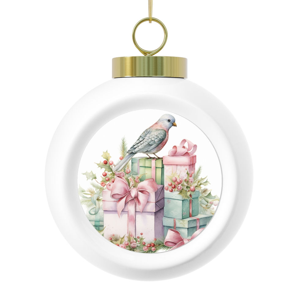 Thumbnail: Shabby Chic Bird Christmas Ornament Pastel Christmas Decor & Bird Lover Gifts