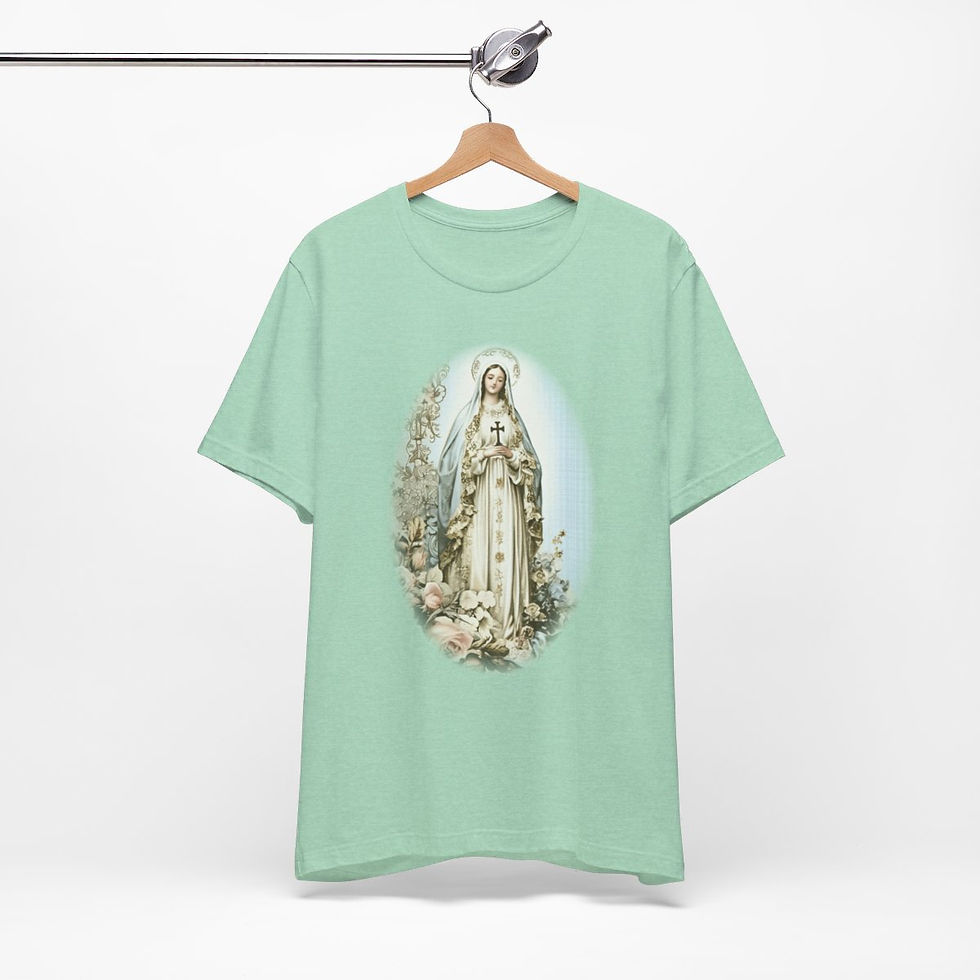 Thumbnail: Virgin Mary T-Shirt Shabby French Madonna Ave Maria Art Tee Catholic Faith Gifts