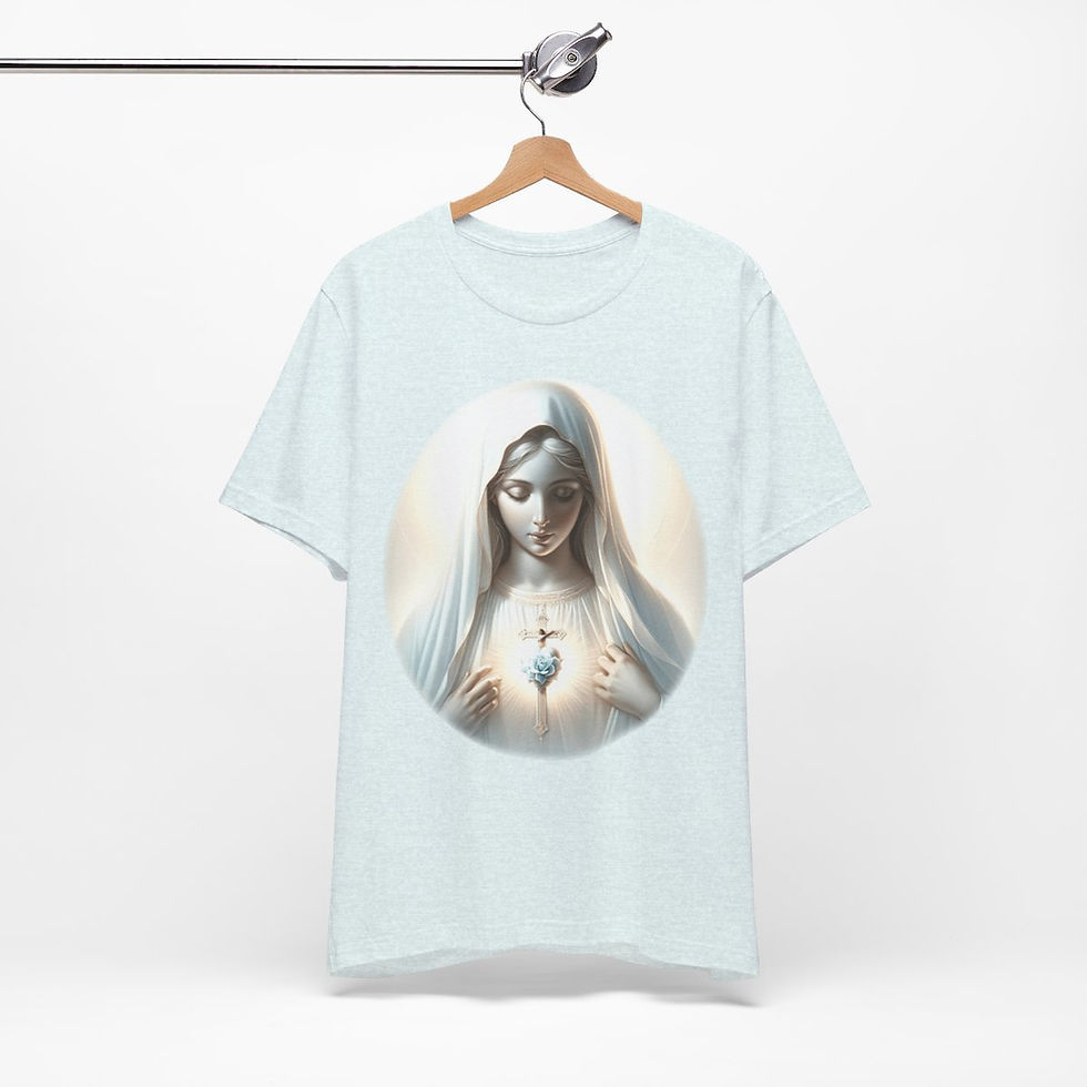 Thumbnail: Virgin Mary T-Shirt Immaculate Heart Ave Maria Art Tee Catholic Faith Gift