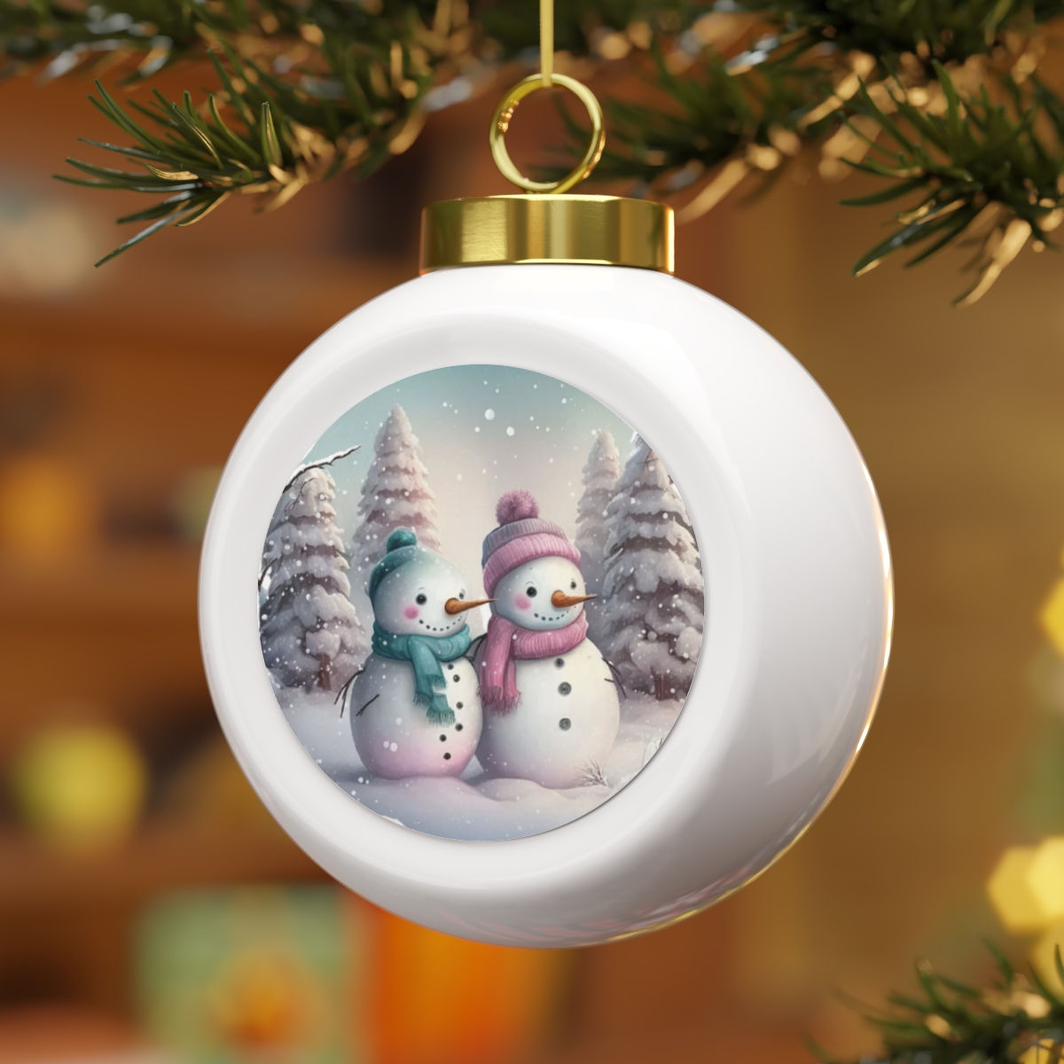 Vintage Snowy Christmas Snowman Ornament Old Fashioned Christmas Decor 