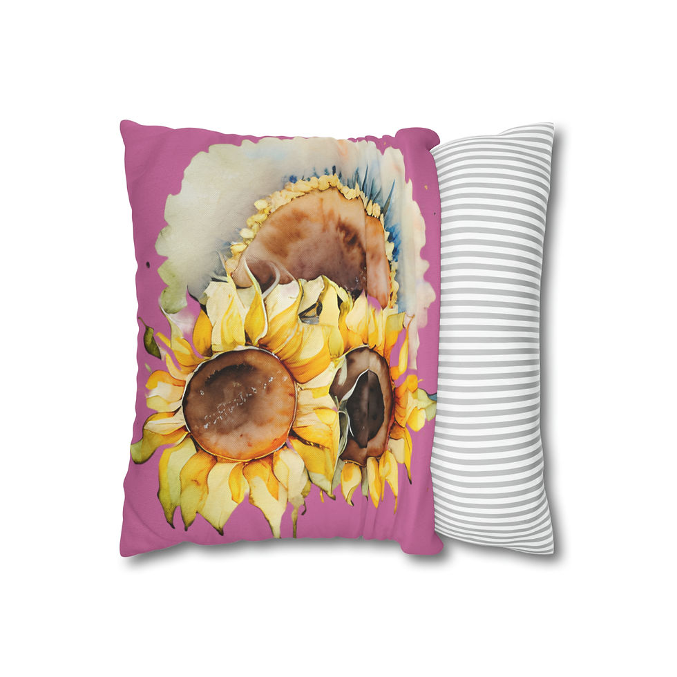 Thumbnail: Artistic Autumn Pillow cover Watercolor Sunflowers Fall Throw Pillow case