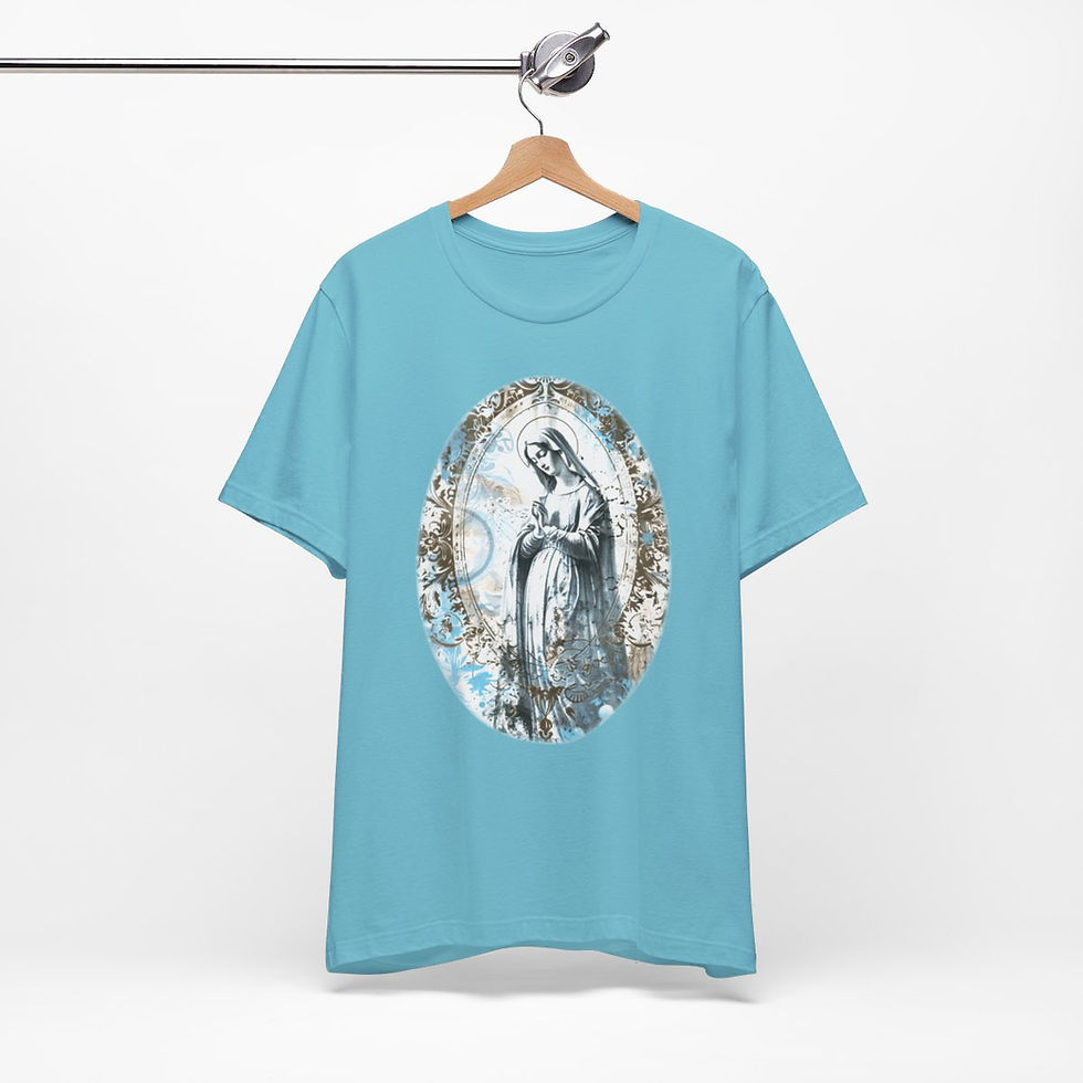 Thumbnail: Unisex Virgin Mary T-Shirt Religious Wearable Art Tee Artistic Catholic Gifts