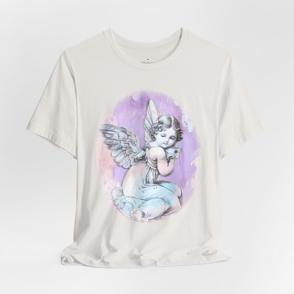 Thumbnail: Pastel French Shabby T-Shirt Vintage Cherub Angel Apparel Chic Artistic Gifts