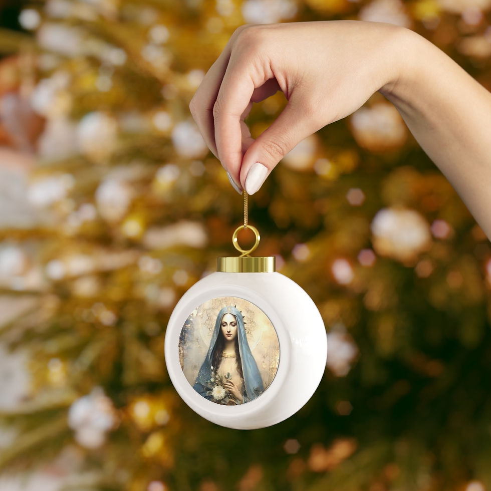 Thumbnail: Christmas Ornament Virgin Mary Vintage Style Religious Art Ornament