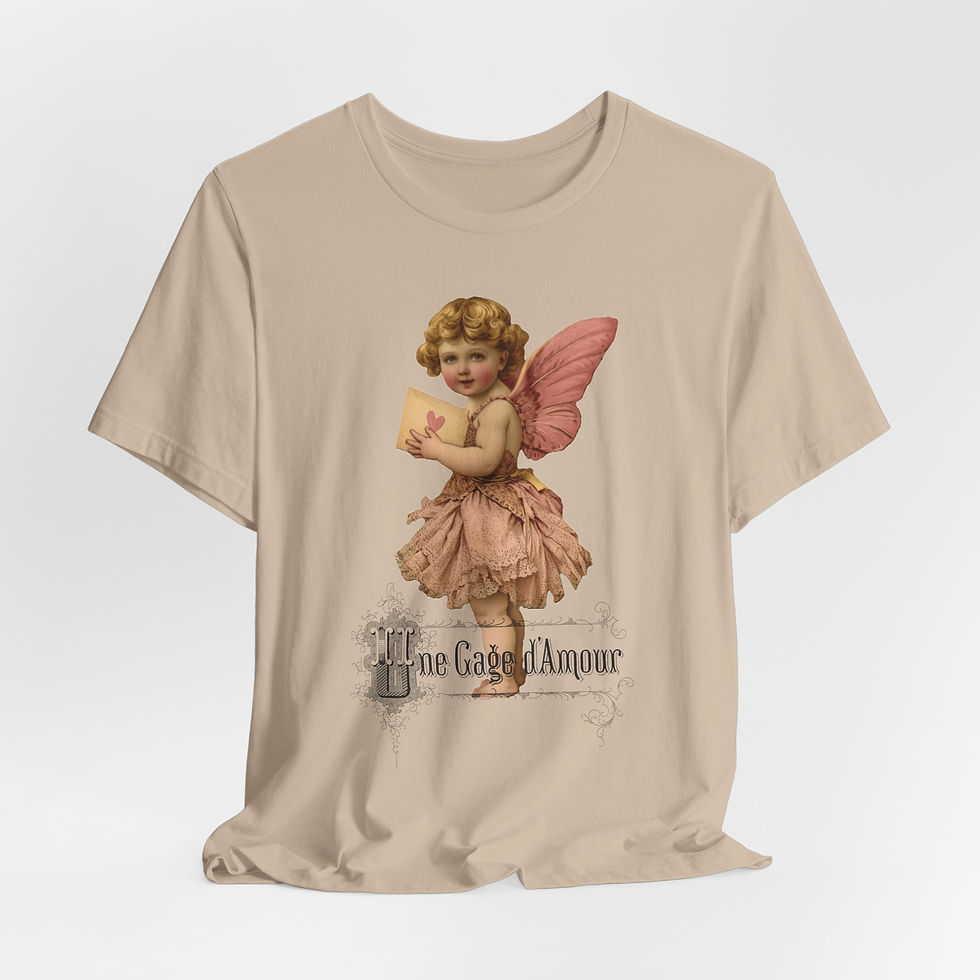 Thumbnail: Shabby French Cherub T-Shirt Cupid Pledge of Love Artistic Romantic Gift