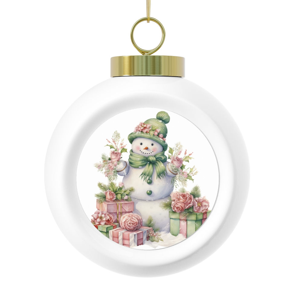 Thumbnail: Shabby Chic Snowman Christmas Ornament Pastel Christmas Decor & Gifts