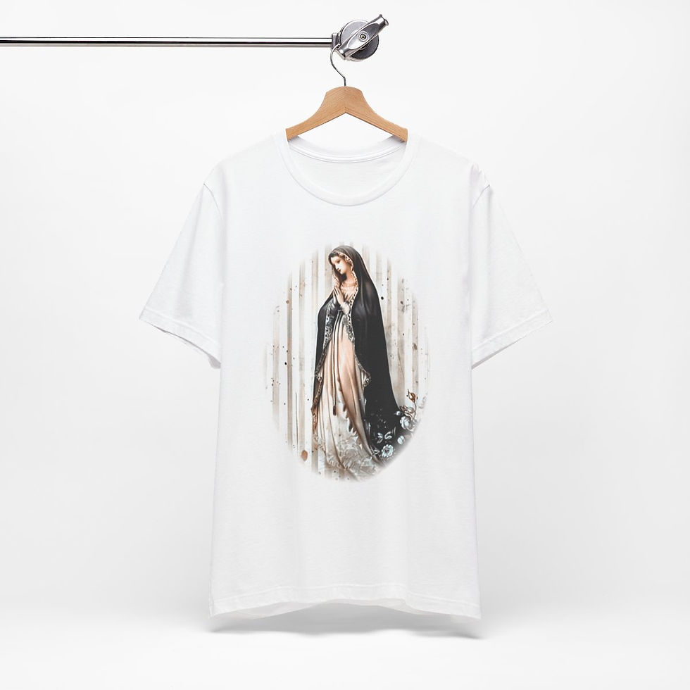 Thumbnail: Virgin Mary T-Shirt Shabby French Ave Maria Faith Art Tee Catholic Gifts