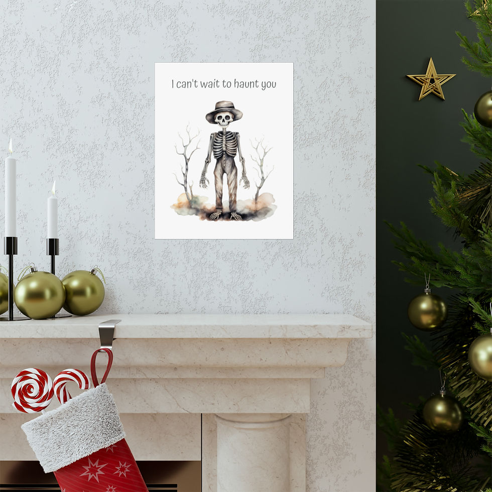 Thumbnail: Artistic Halloween Art Print Can't wait to haunt you Halloween Decoration